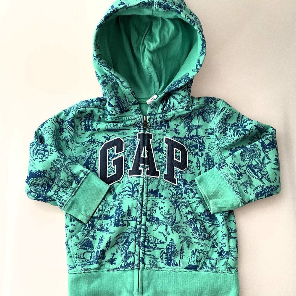 GAP TODDLER FULL ZIP TOPICAL DINOSAUR HOODIE